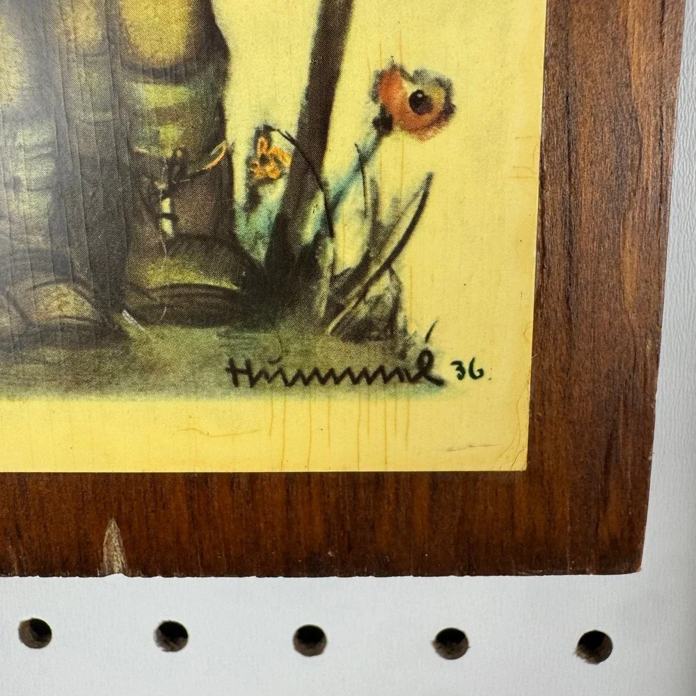 Vintage Hummel Wood Wall Plaques Pair‎ Umbrella Boy and Girl Art Prints Goebel